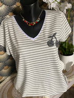 TEE SHIRT MARINIERE  GRIS CLAIR  40/44