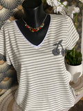 TEE SHIRT MARINIERE  GRIS CLAIR  40/44