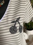 TEE SHIRT MARINIERE  GRIS CLAIR  40/44