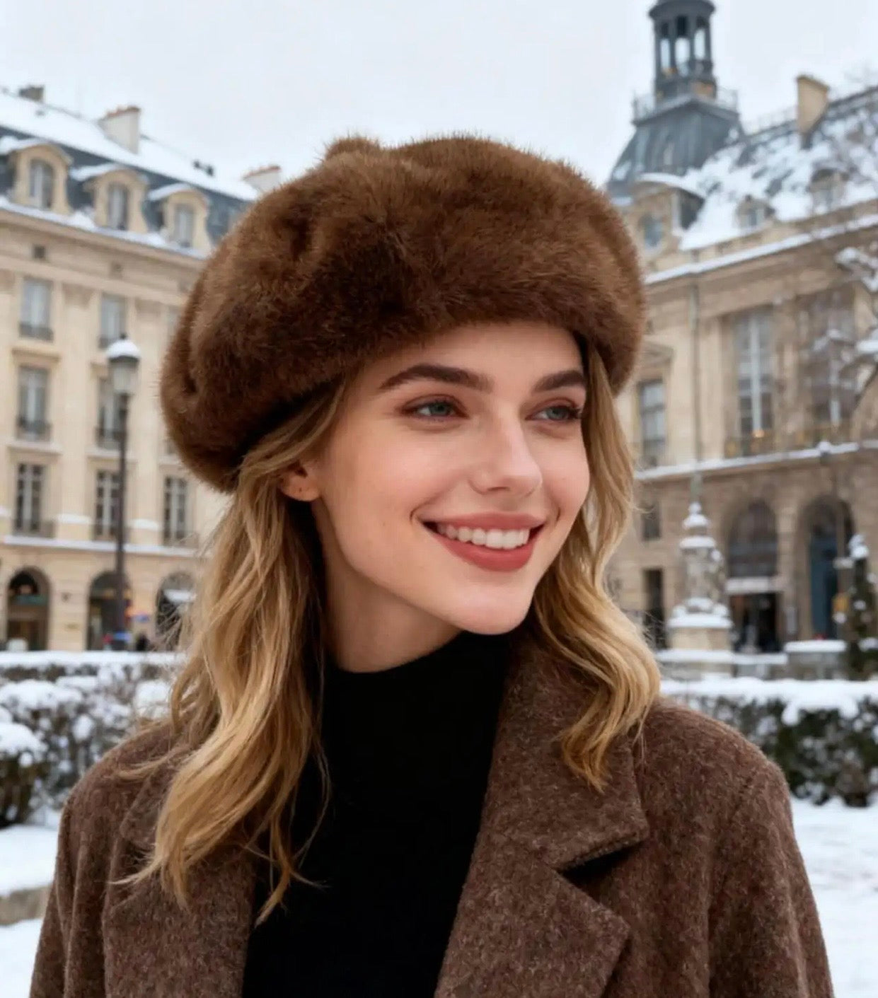 BERET FAUSSE FOURRURE COFFEE  TU