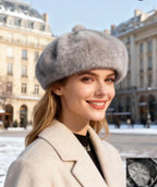 BERET FAUSSE FOURRURE GRIS  TU