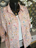 ENSEMBLE TOP ET CHEMISE BRODE  TU 34/40ROSE