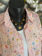 ENSEMBLE TOP ET CHEMISE BRODE  TU 34/40ROSE