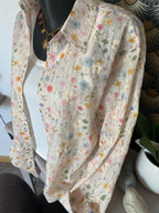 ENSEMBLE TOP ET CHEMISE BRODE  TU 34/40 BEIGE