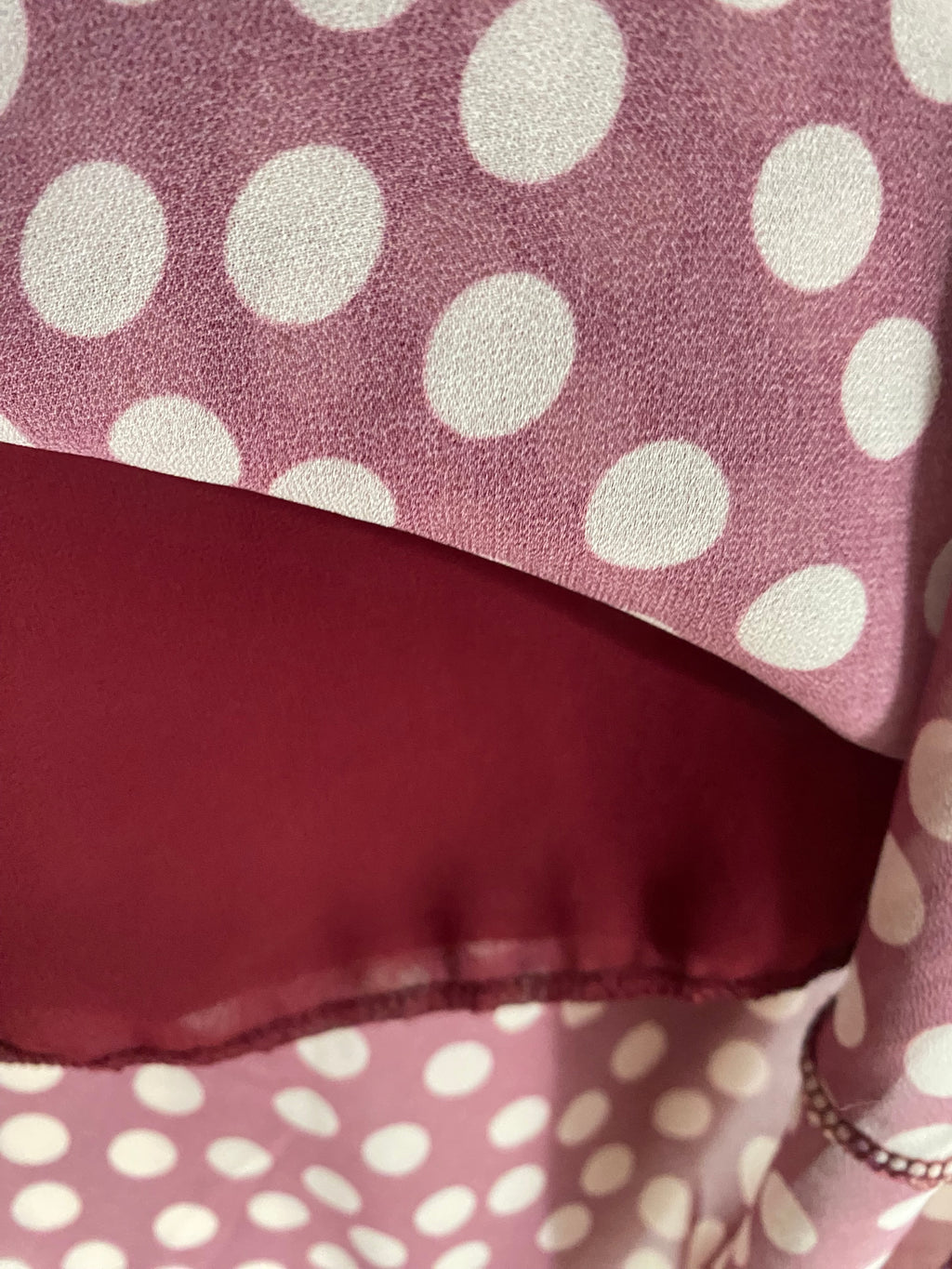 JUPE LONGUE A POIS  TU 34/42  BORDEAUX