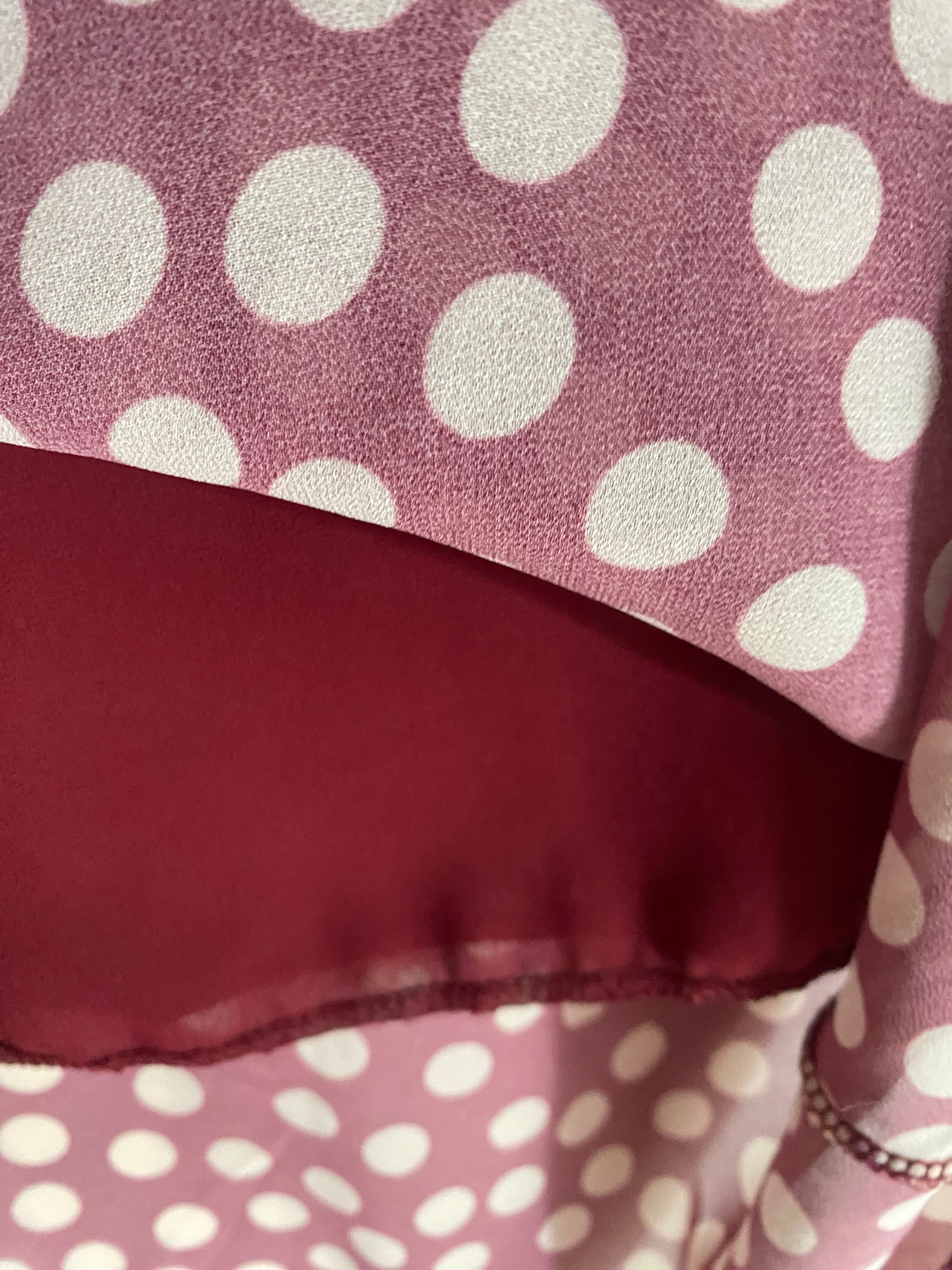 JUPE LONGUE A POIS  TU 34/42  BORDEAUX