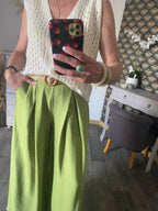 TOP GILET SANS MANCHE AJOURE AVEC SEQUINS   TU 36/42 PETIT 44