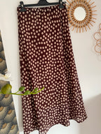 JUPE LONGUE A POIS  TU 34/42  CHOCO