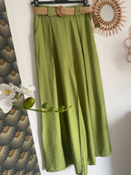 PANTALON FLUIDE PALAZZO  VERT OLIVE TU 36/42