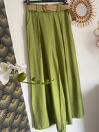 PANTALON FLUIDE PALAZZO  VERT OLIVE TU 36/42