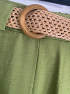 PANTALON FLUIDE PALAZZO  VERT OLIVE TU 36/42