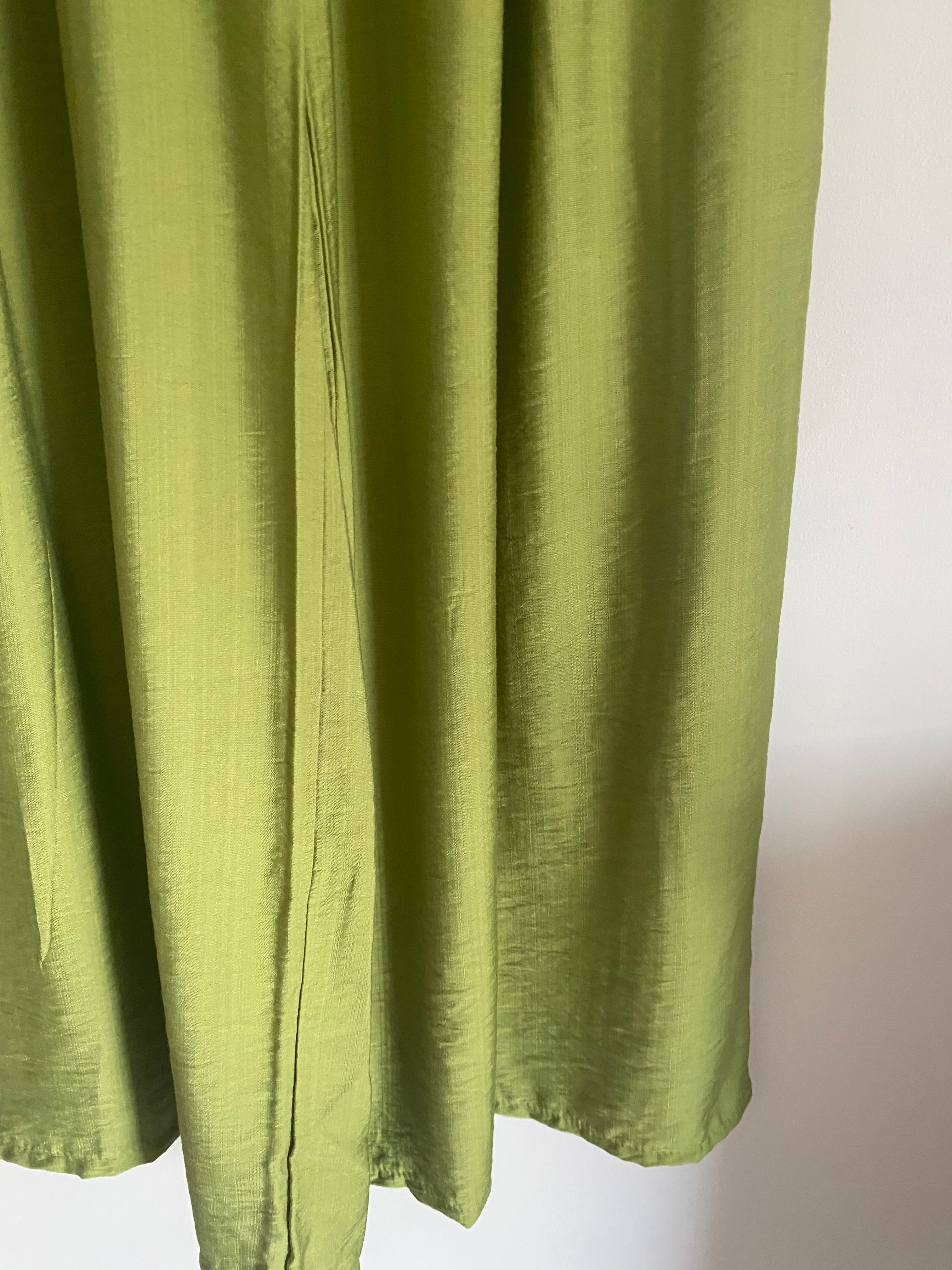 PANTALON FLUIDE PALAZZO  VERT OLIVE TU 36/42
