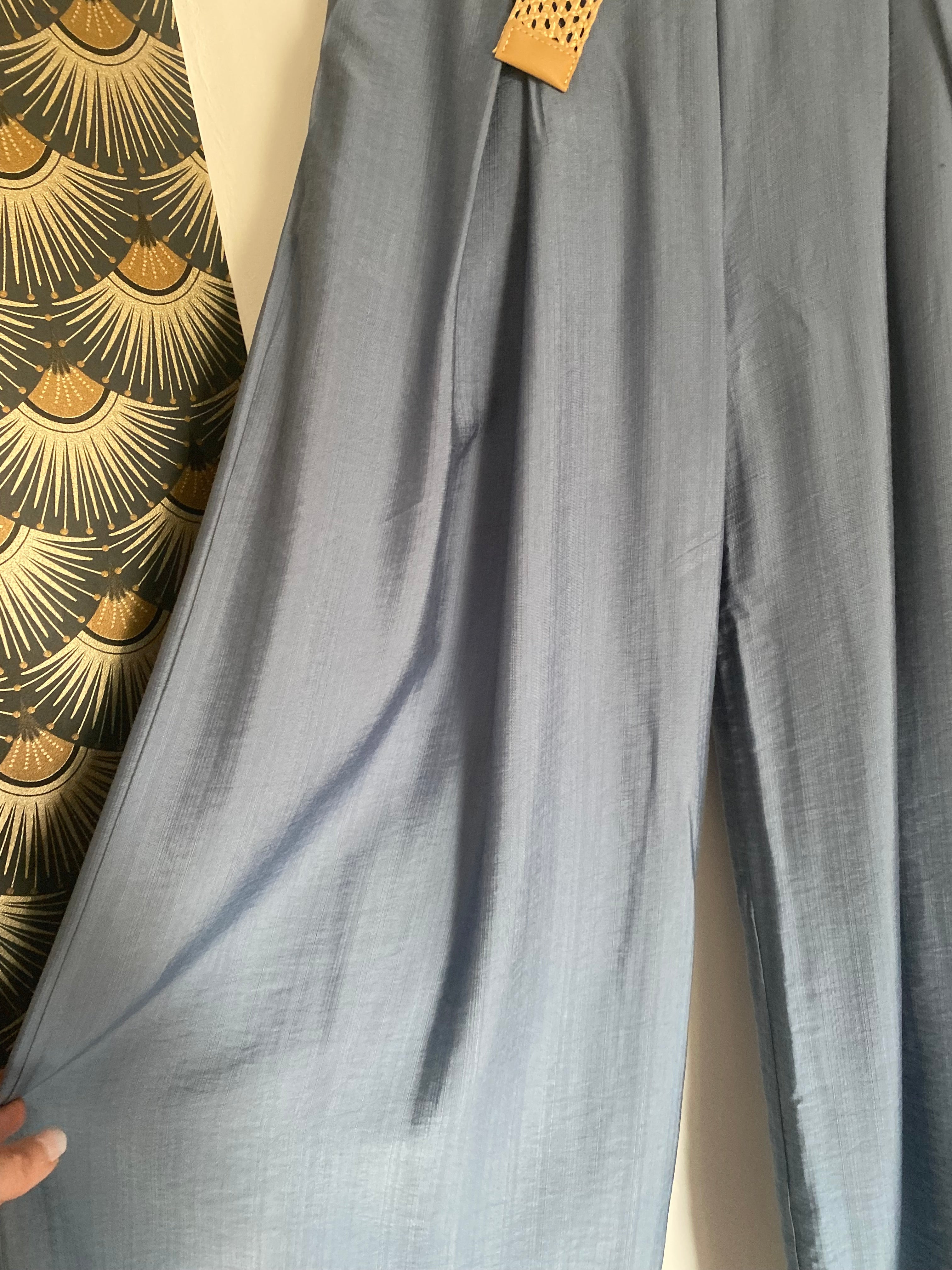 PANTALON FLUIDE PALAZZO  BLEU TU 36/42
