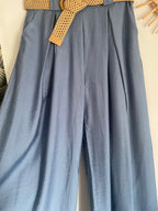 PANTALON FLUIDE PALAZZO  BLEU TU 36/42