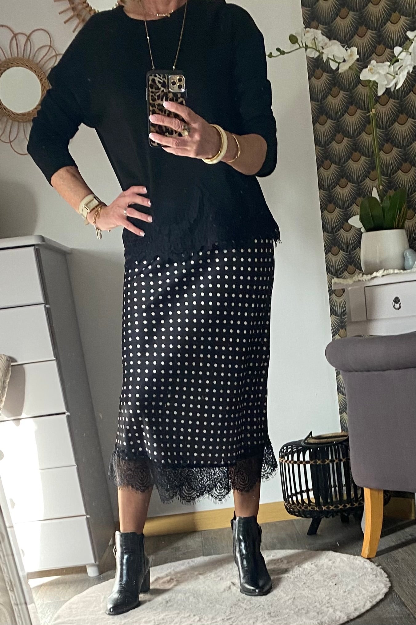 PULL DENTELLE TU 36/44 NOIR