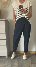 PANTALON ASYMETRIQUE  BLEU MARINE TU 38/46