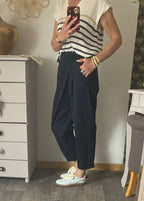 PANTALON ASYMETRIQUE  BLEU MARINE TU 38/46