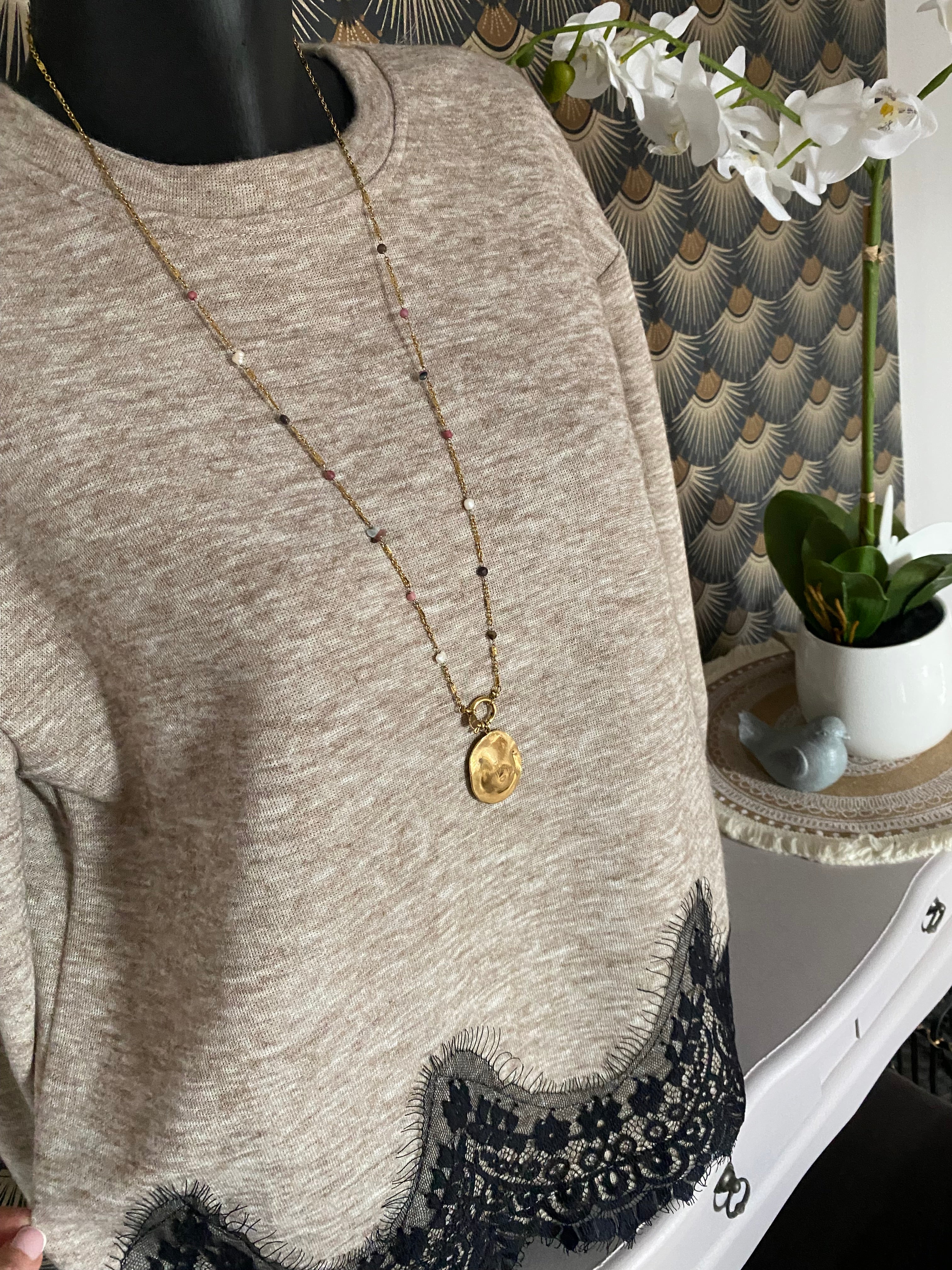 PULL DENTELLE TU 36/44 BEIGE