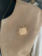 GILET ZIPE SUEDE TU36/44  BEIGE