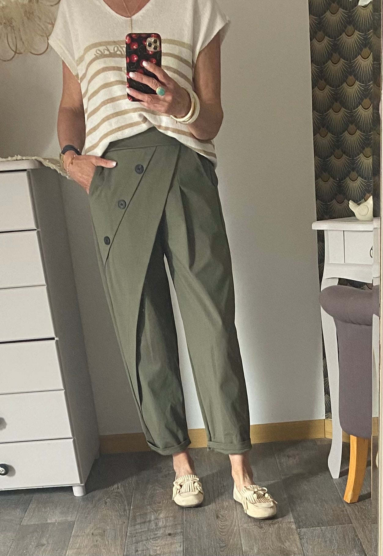 PANTALON ASYMETRIQUE KAKI TU 38/46