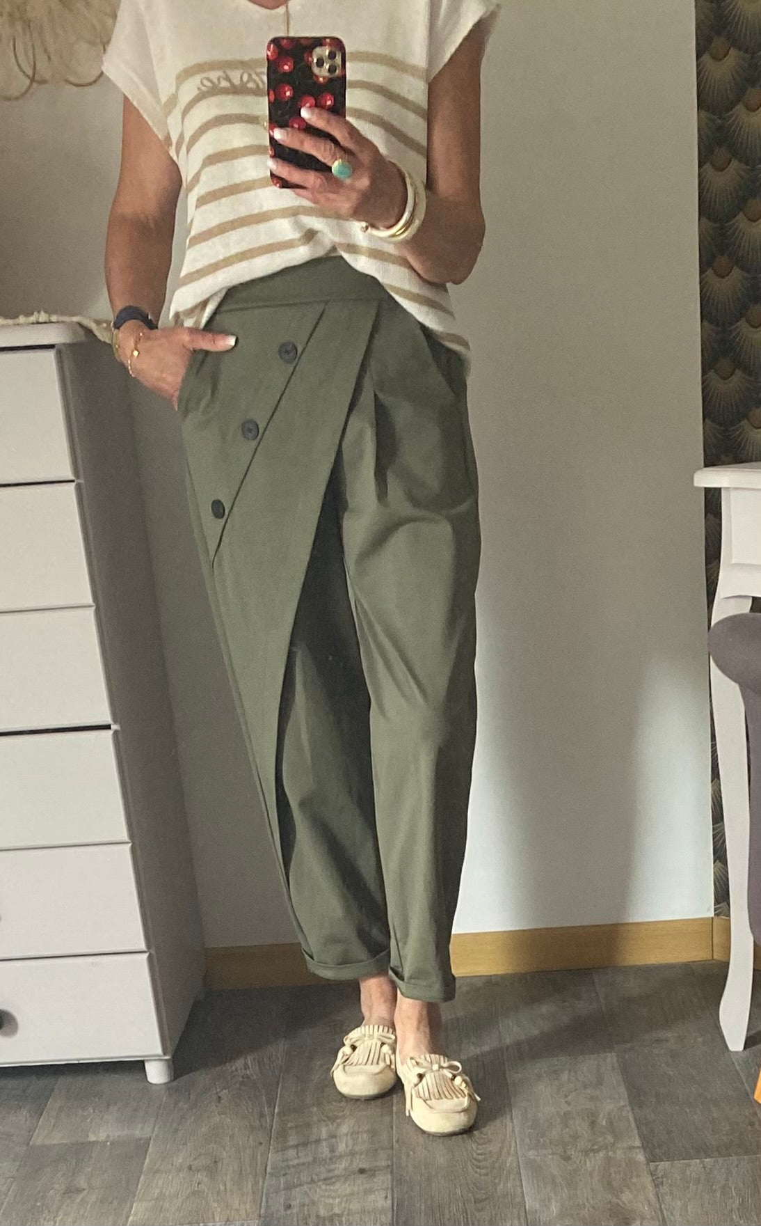 PANTALON ASYMETRIQUE KAKI TU 38/46