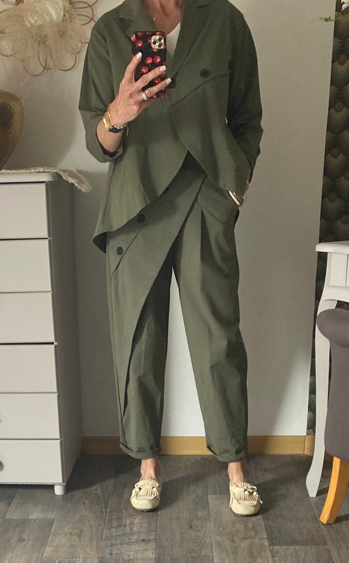 VESTE BOUTONAGE ASYMETRIQUE KAKI   TU 38/46