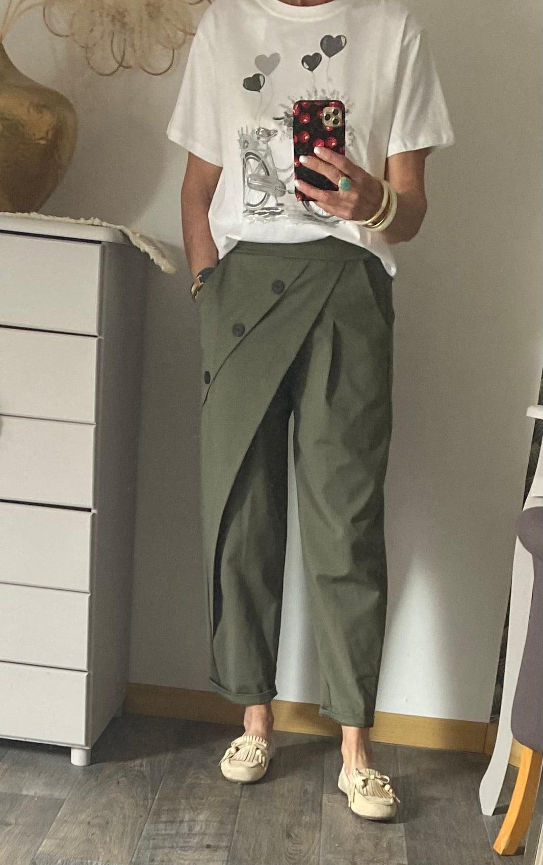 PANTALON ASYMETRIQUE KAKI TU 38/46