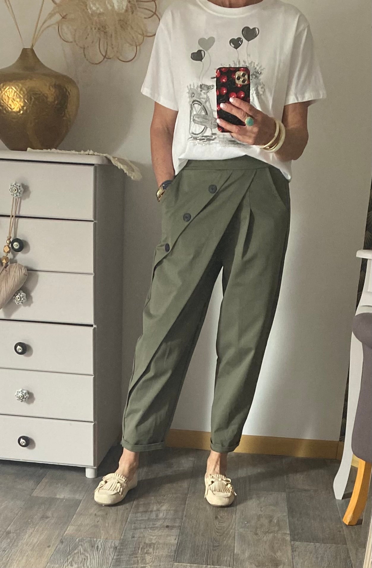 PANTALON ASYMETRIQUE KAKI TU 38/46