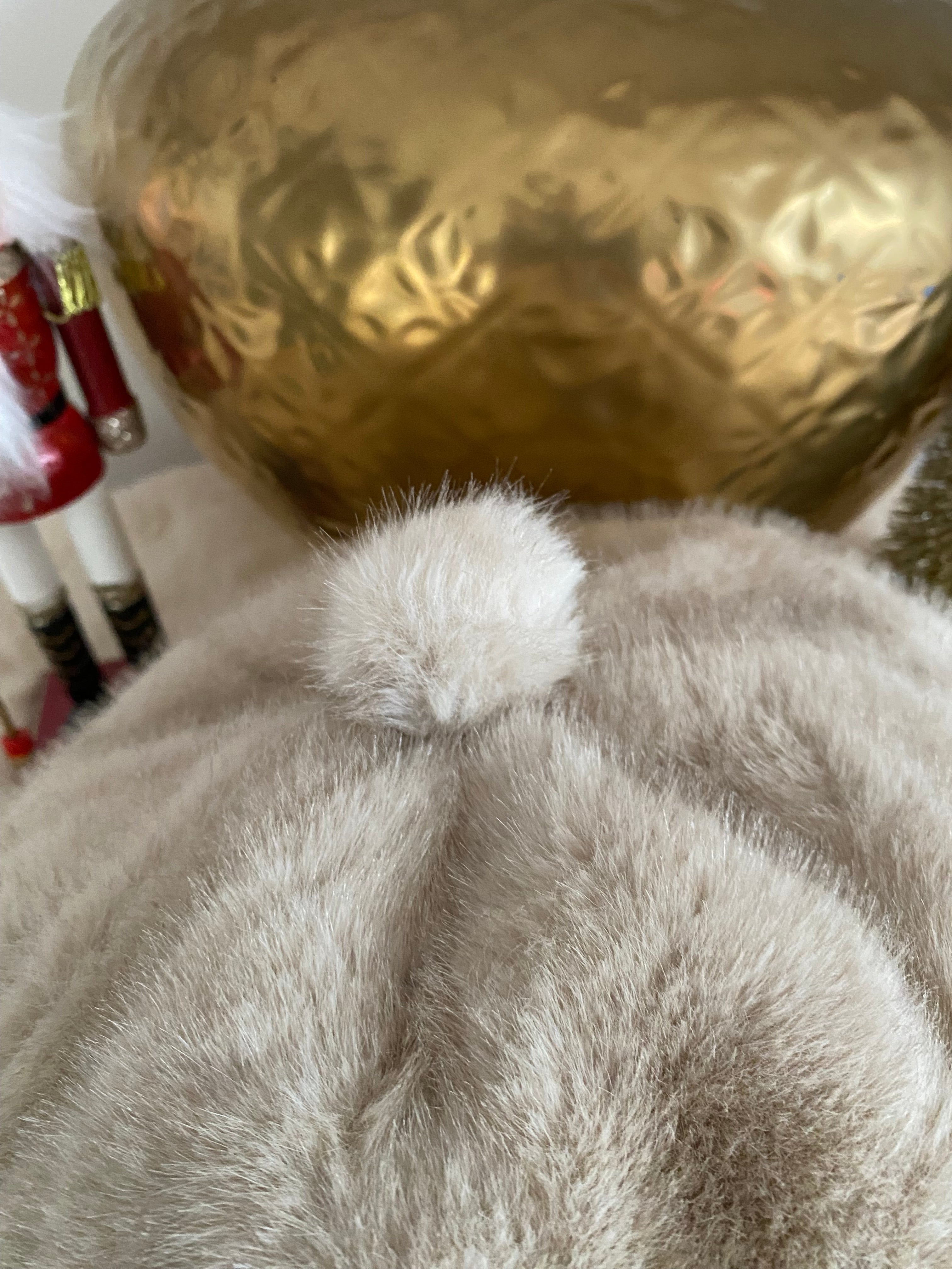 BERET FAUSSE FOURRURE BEIGE  TU