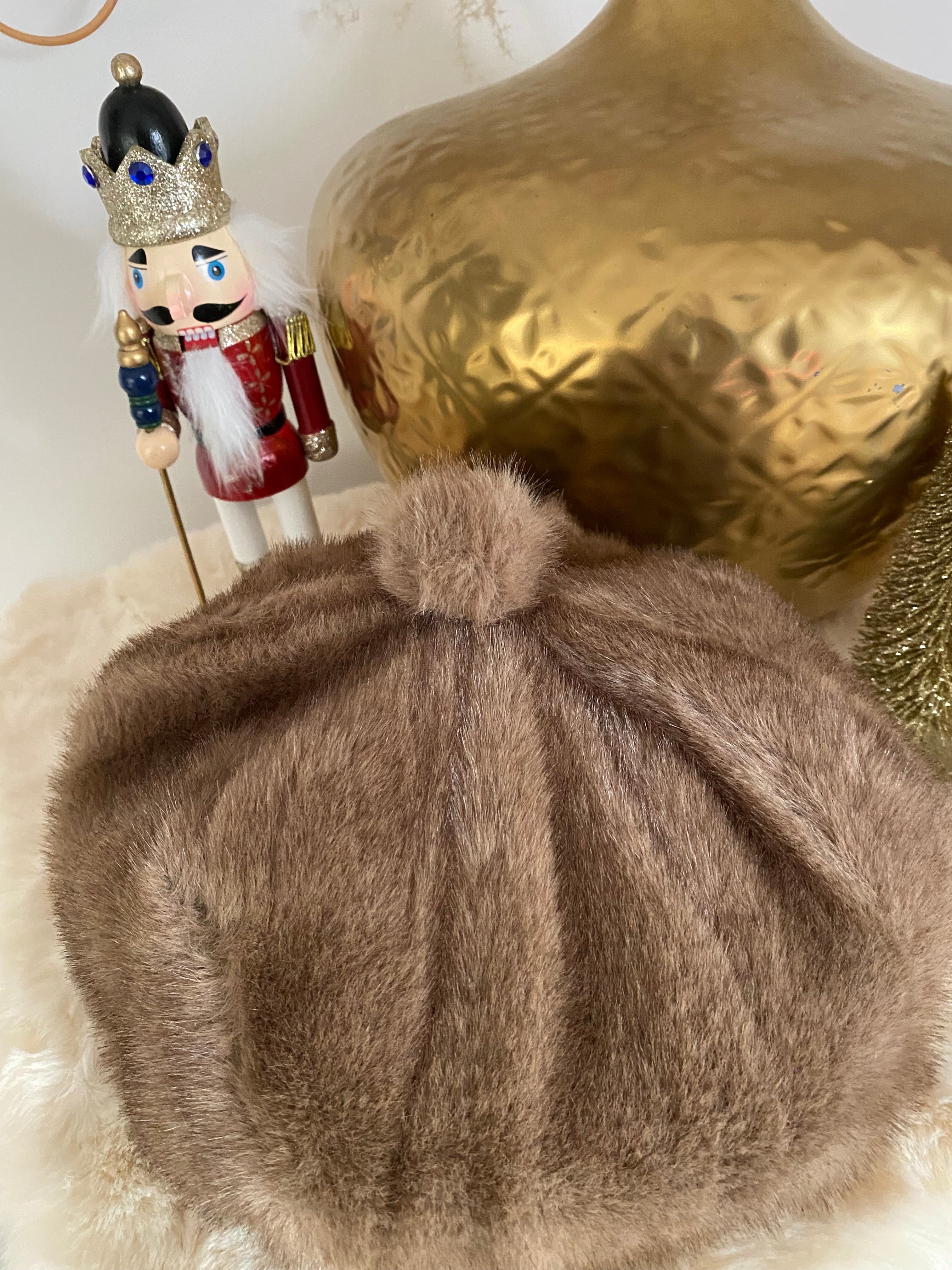 BERET FAUSSE FOURRURE COFFEE  TU