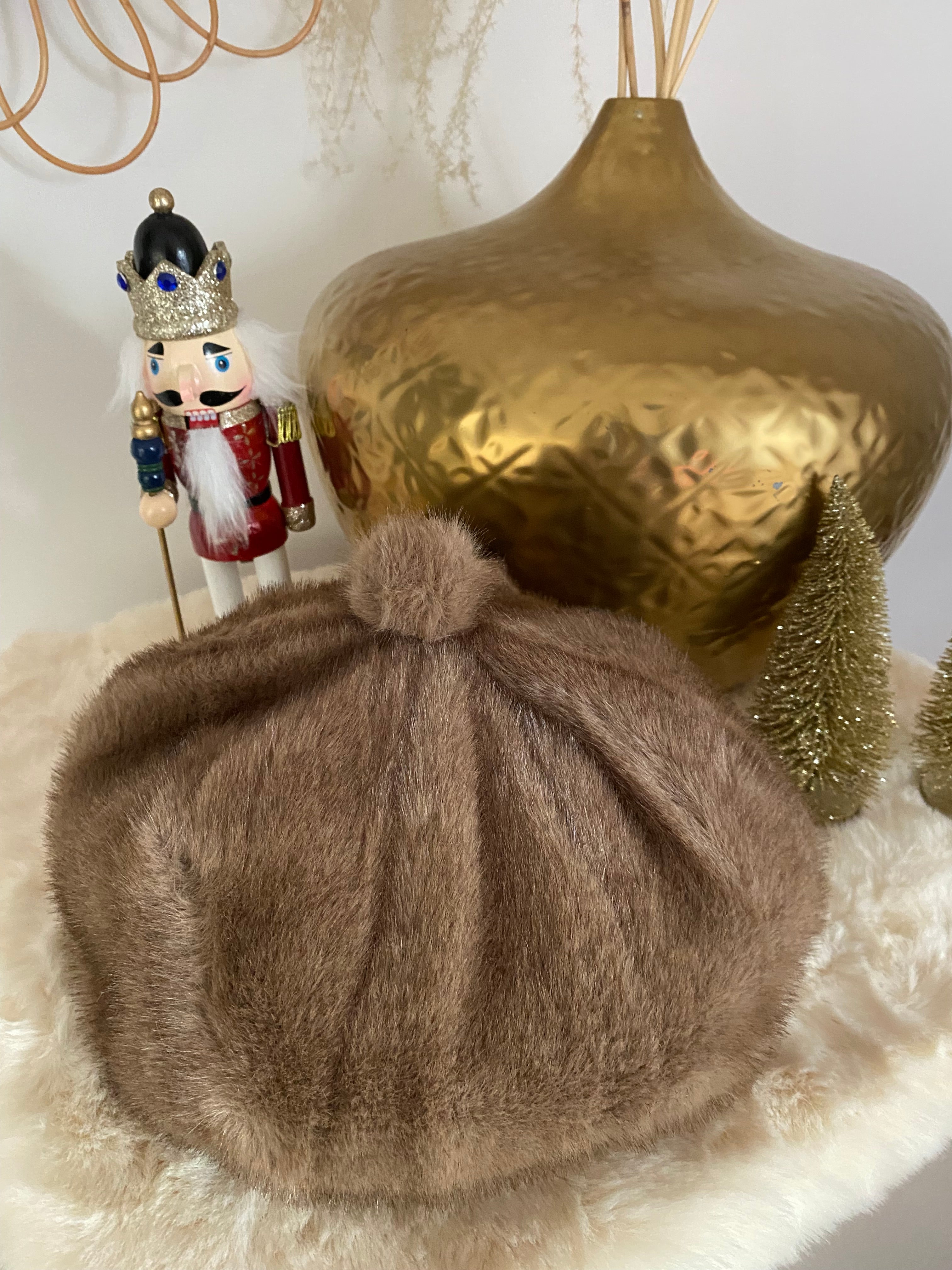 BERET FAUSSE FOURRURE COFFEE  TU