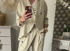 VESTE BOUTONAGE ASYMETRIQUE ECRU  TU 38/46
