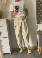 PANTALON ASYMETRIQUE ECRU TU 38/46
