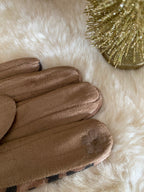 GANTS SUEDE LEOPARD CAMEL   TU