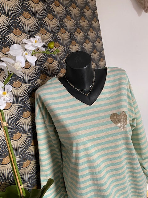 TOP MARINIERE VERT D' EAU   36/42