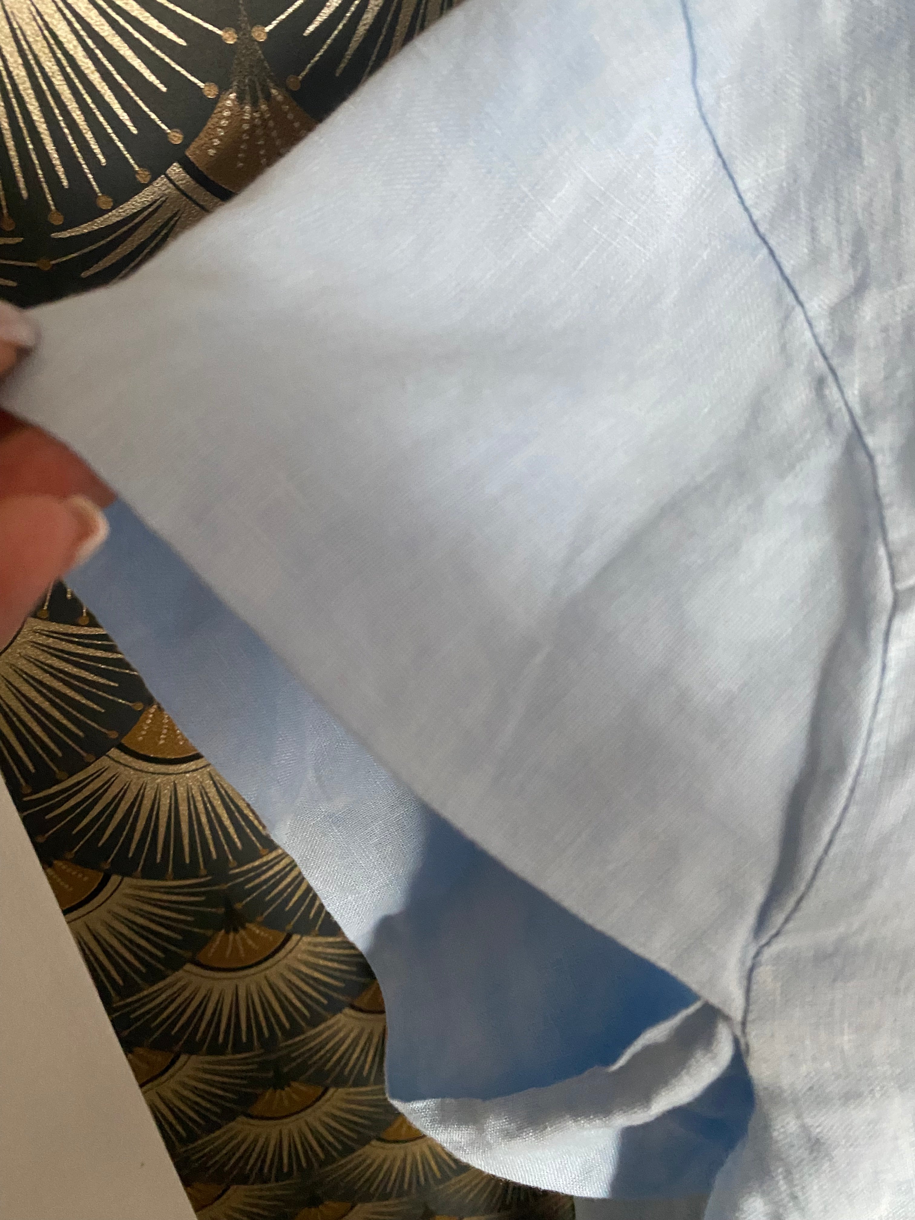 VESTE LIN BLEU CIEL   TU 36/48