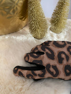 GANTS SUEDE LEOPARD NOIRS   TU