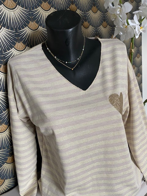 TOP MARINIERE LILAS   36/42