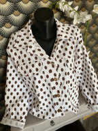 VESTE CARLA  POIS BLANCHE  TU 38/48