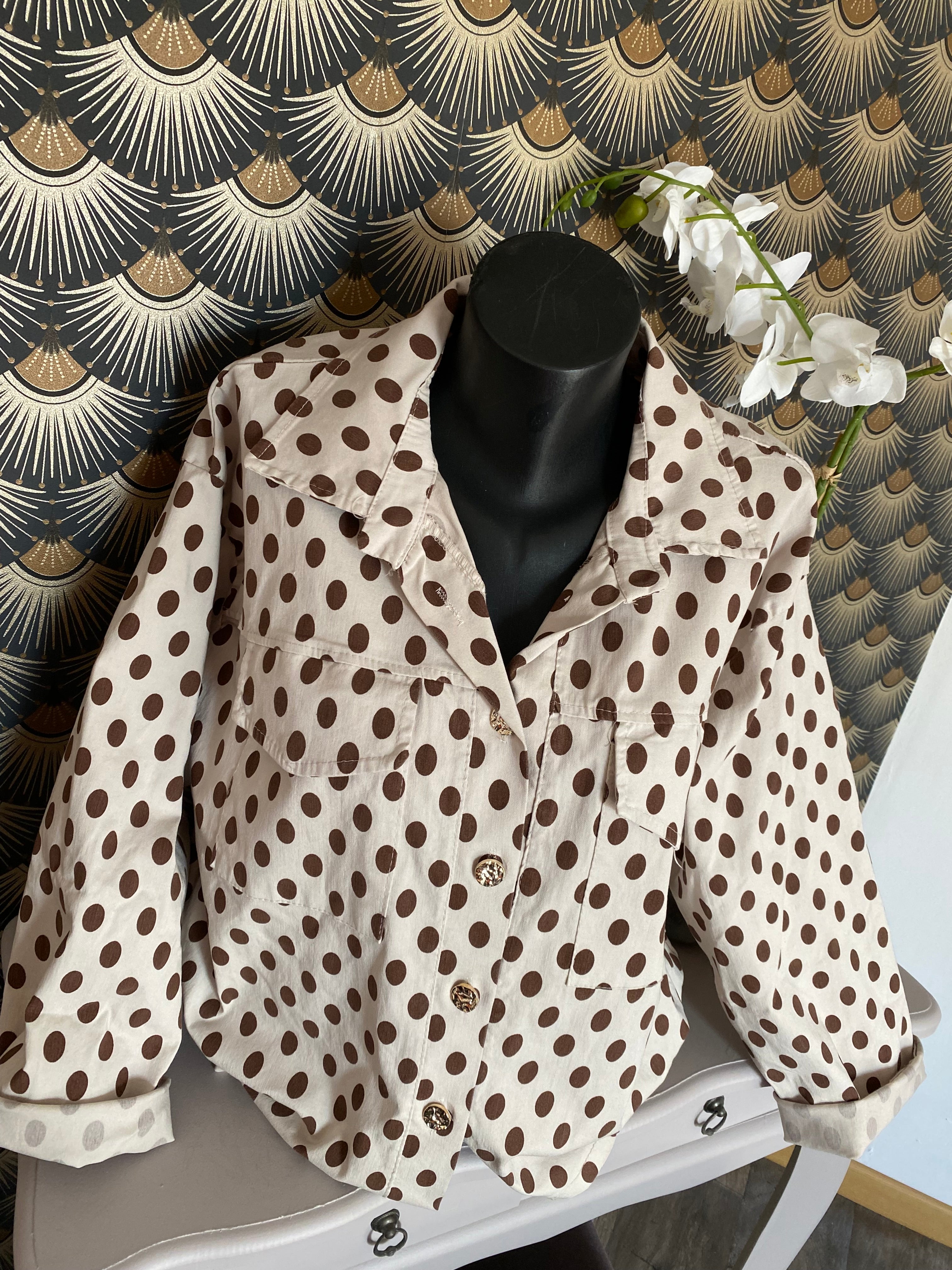 VESTE CARLA  POIS BEIGE   TU 38/48