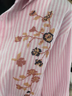 ENSEMBLE CHEMISE   BRODEE RAYEE ET DEBARDEUR ROSE TU 34/42