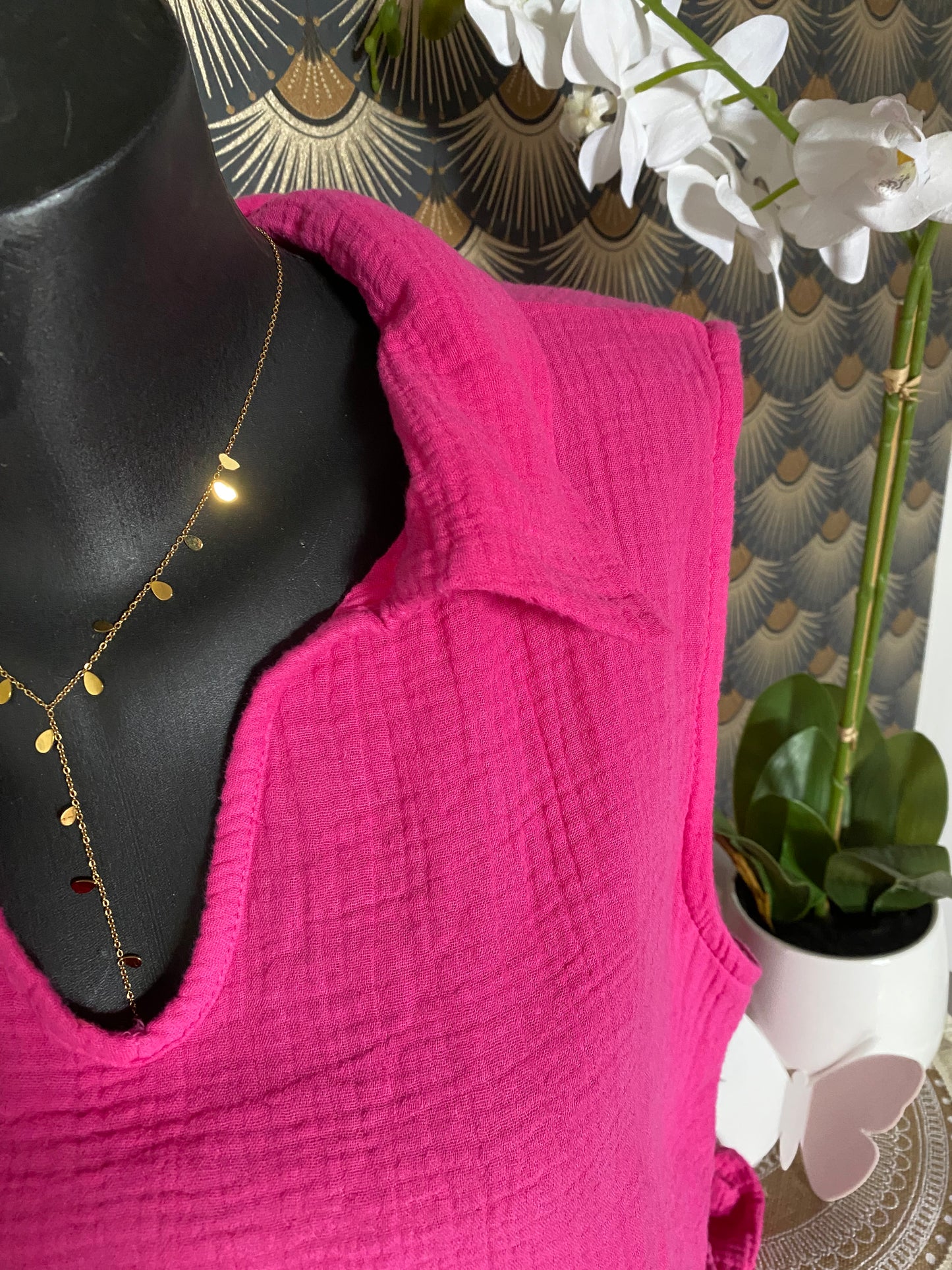 TOP PATRICIA   40/44  TROIS COLORIS( fushia , vert d'eau, bleu marine)