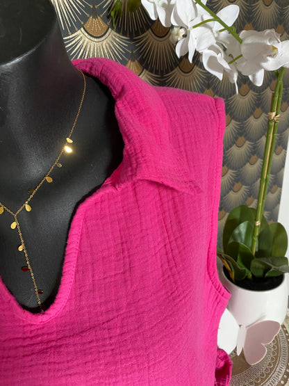 TOP PATRICIA   40/44  TROIS COLORIS( fushia , vert d'eau, bleu marine)