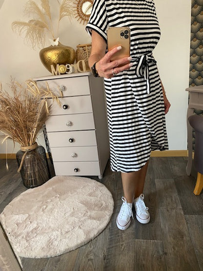 ROBE MARINIERE NOIRE ET BLANCHE S, M, L