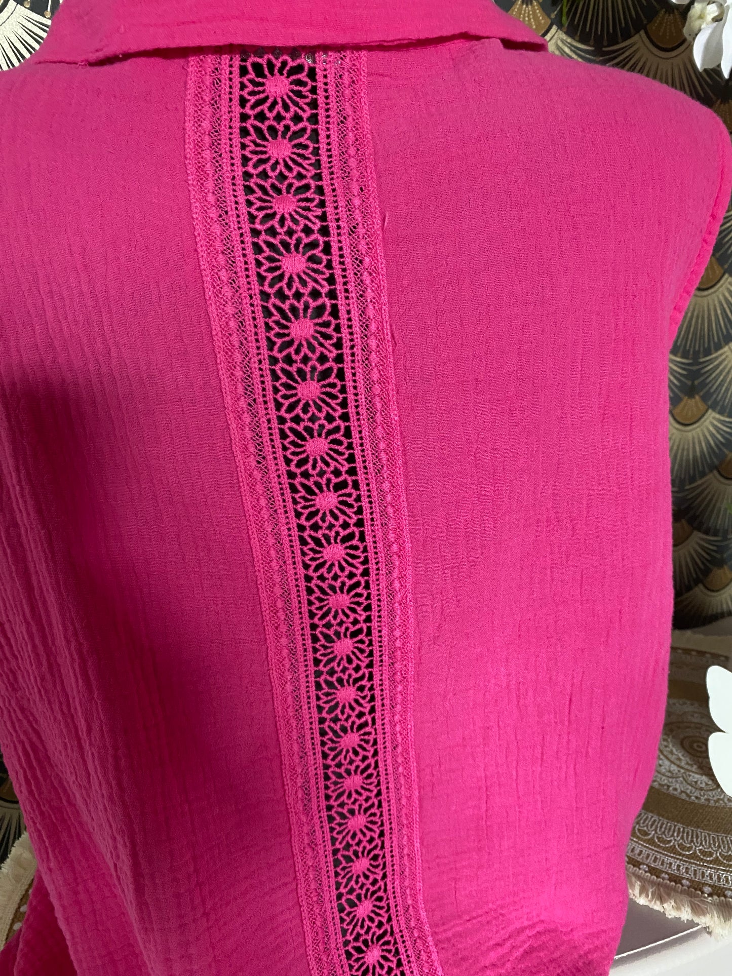 TOP PATRICIA   40/44  TROIS COLORIS( fushia , vert d'eau, bleu marine)