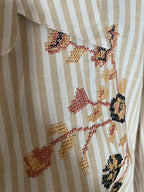 ENSEMBLE CHEMISE   BRODEE RAYEE ET DEBARDEUR  BEIGE TU 34/42