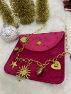 COLLIER CHARM SOLEIL ET COEUR  ACIER INOXYDABLE