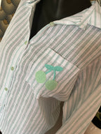CHEMISE CERISES VERT D'EAU  TU34/40 PETIT 42