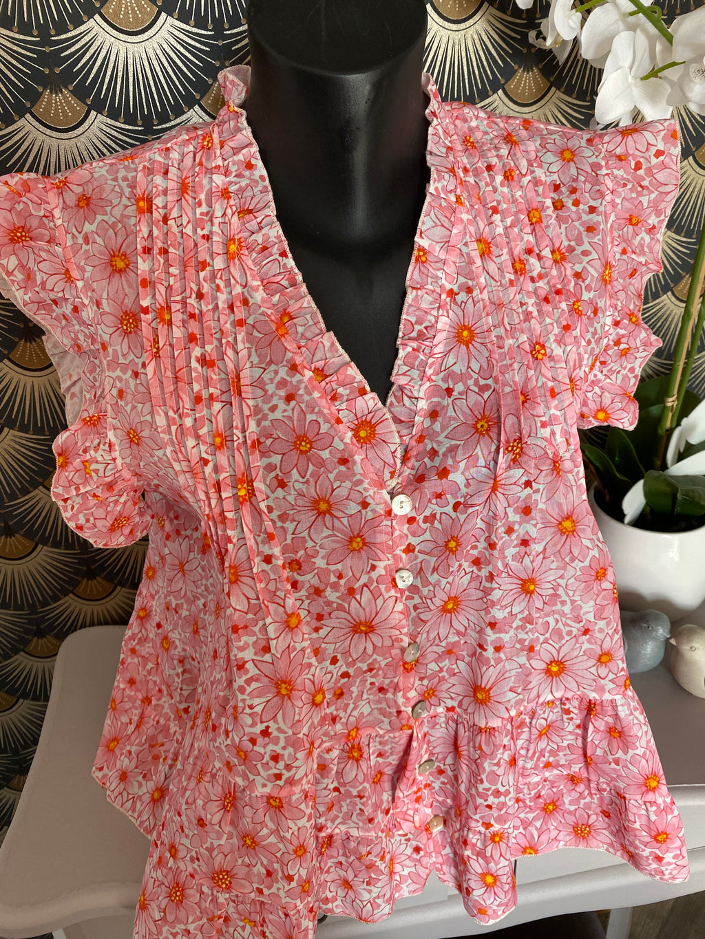 TOP FLORAL ROSE   TU 34/40