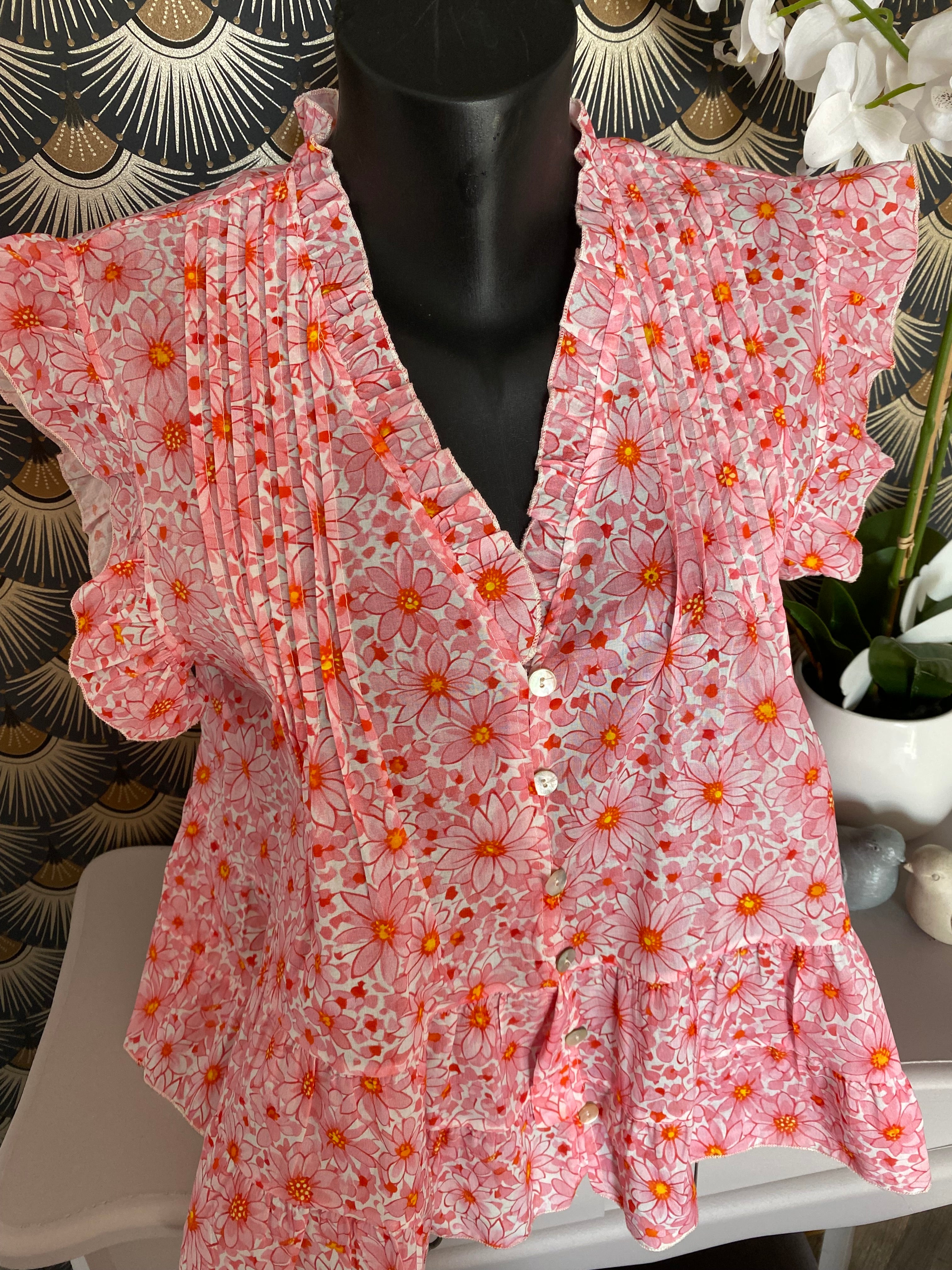TOP FLORAL ROSE   TU 34/40